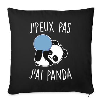 J'peux pas j'ai panda - Housse de coussin décorative 45 x 45 cm - noir - Devant