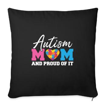 Stolze Autismus Mama Geschenkidee Shirt - Sofakissenbezug 45 x 45 cm - Schwarz - Vorne