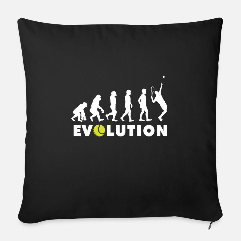 Tennis Evolution - Sofakissenbezug 45 x 45 cm - Schwarz
