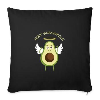 Holy Guacamole - holy avocado - Sofa pillowcase 17,3'' x 17,3'' (45 x 45 cm) - black - Front