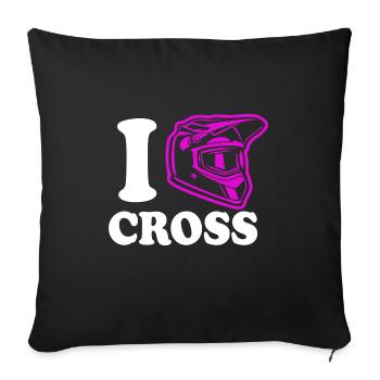 motocross - Housse de coussin décorative 45 x 45 cm - noir - Devant