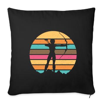 Archery Gift Retro Archer - Sofa pillowcase 17,3'' x 17,3'' (45 x 45 cm) - black - Front