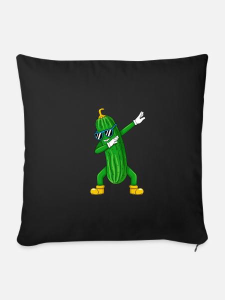Dabbing Gurke Dab Tanz Geschenk Geburtstag - Sofakissenbezug 45 x 45 cm - Schwarz