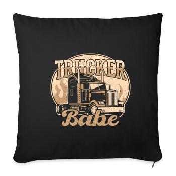 Trucker Babe - Truck driver and trucker gift - Sofa pillowcase 17,3'' x 17,3'' (45 x 45 cm) - black - Front