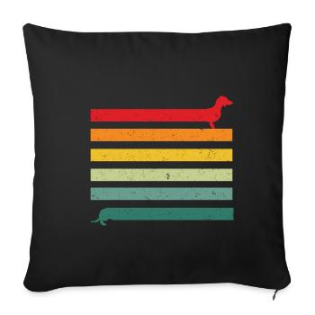 Dachshund Dog Gift Funny Statement Dog Retro - Sofa pillowcase 17,3'' x 17,3'' (45 x 45 cm) - black - Front