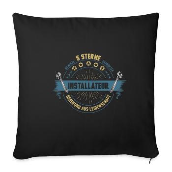 Installer artisan gift birthday funny - Sofa pillowcase 17,3'' x 17,3'' (45 x 45 cm) - black - Front