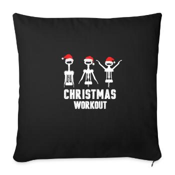 Weihnachten Fitness lustig Party Feier Geschenk - Sofakissenbezug 45 x 45 cm - Schwarz - Vorne