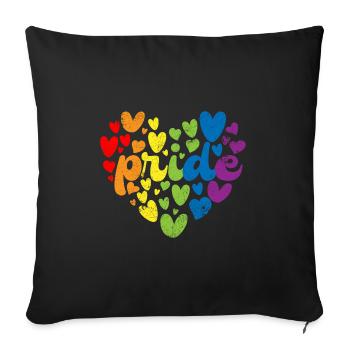 FIER LGBT RAINBOW LOVE LOVE MOTIF CADEAU - Housse de coussin décorative 45 x 45 cm - noir - Devant