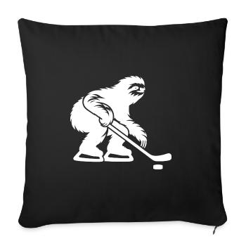 Sloth Joueur de Hockey sur Glace Silhouette De Hockey Sur Glace - Housse de coussin décorative 45 x 45 cm - noir - Devant
