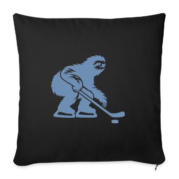 Sloth Joueur de Hockey sur Glace Silhouette De Hockey Sur Glace - Housse de coussin décorative 45 x 45 cm - noir - Devant