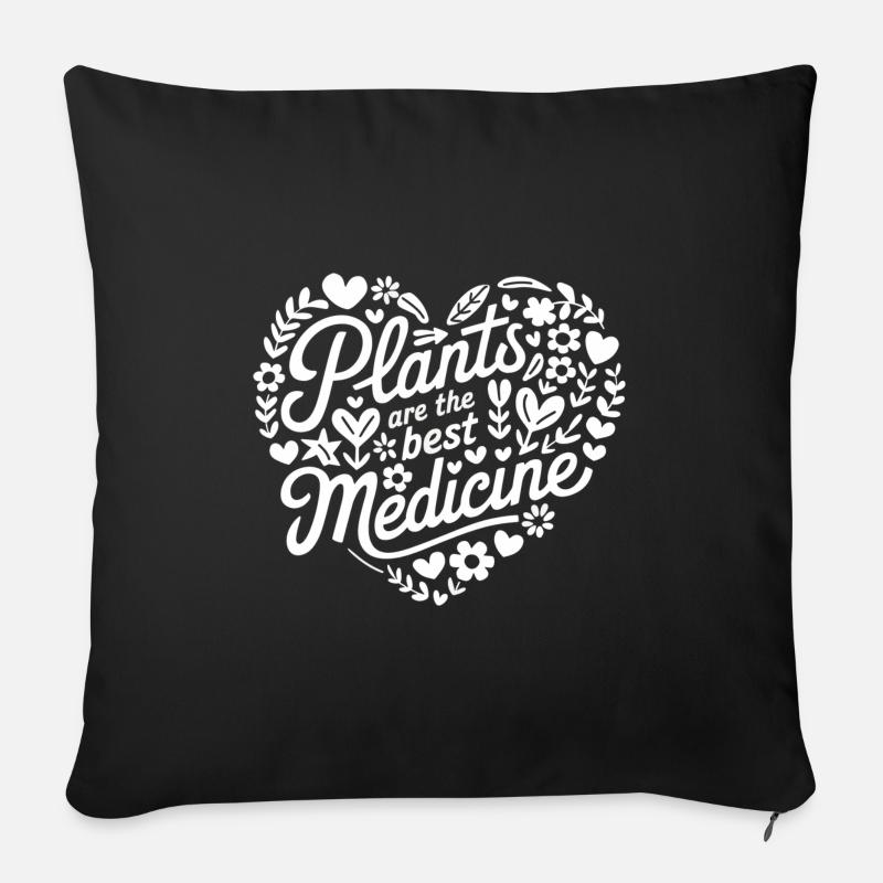 Végétarien Végétalien Végétarien Végétarien - Housse de coussin décorative 45 x 45 cm - noir