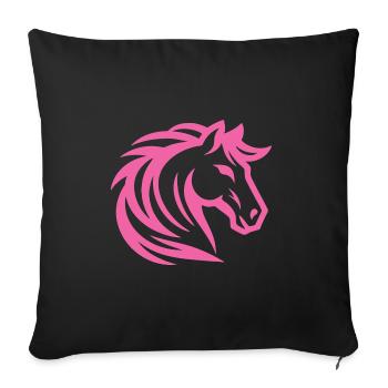 Pink horse design for the equestrian - Sofa pillowcase 17,3'' x 17,3'' (45 x 45 cm) - black - Front