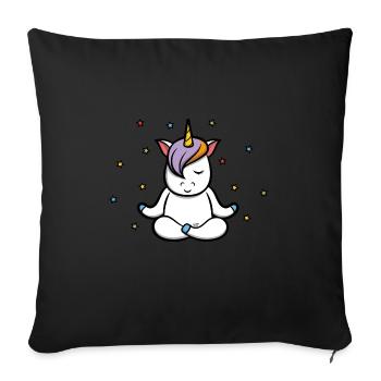 Yoga unicorn star karma namaste meditation love - Sofa pillowcase 17,3'' x 17,3'' (45 x 45 cm) - black - Front