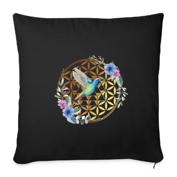 Hummingbird Colorful Bird Nature Hummingbird Flower Gift - Sofa pillowcase 17,3'' x 17,3'' (45 x 45 cm) - black - Front