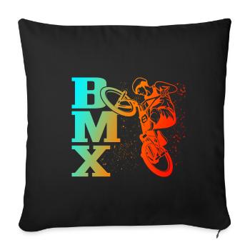 BMX cooles Retro Fan Geschenk Motiv für Junge Mädc - Sofakissenbezug 45 x 45 cm - Schwarz - Vorne