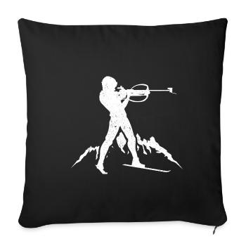 Biathlon Allemagne Biathlète d’hiver Skieur Berglie - Housse de coussin décorative 45 x 45 cm - noir - Devant