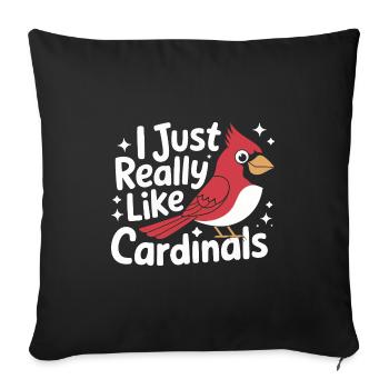 Cardinal Rouge Cardinal Vogel Rouge Cardinal - Housse de coussin décorative 45 x 45 cm - noir - Devant