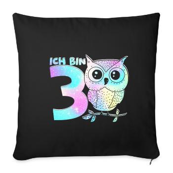 Ich bin 3 - 3 Jahre alt 3. Geburtstag Geschenk für - Sofakissenbezug 45 x 45 cm - Schwarz - Vorne