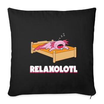 Axolotl Sleeping Shirt Relaxolotl Nightgown Gift - Sofa pillowcase 17,3'' x 17,3'' (45 x 45 cm) - black - Front