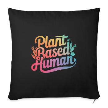 Végétarien Végétalien Végétarien Végétarien - Housse de coussin décorative 45 x 45 cm - noir - Devant
