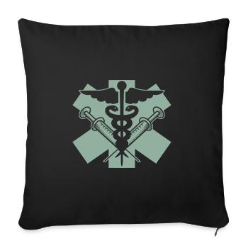 Médecin Symbole Médecin Médecin Infirmière - Housse de coussin décorative 45 x 45 cm - noir - Devant