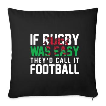 Wales Rugby Geschenk Waliser Walisische Flagge - Sofakissenbezug 45 x 45 cm - Schwarz - Vorne
