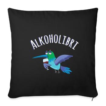 Alkoholibri Bier Alkohol Saufen Party Feiern Vogel - Sofakissenbezug 45 x 45 cm - Schwarz - Vorne