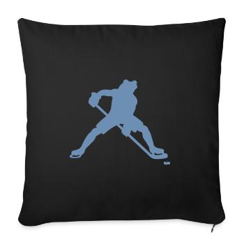 Frog Ice Hockey Player Silhouette Minimalist - Sofa pillowcase 17,3'' x 17,3'' (45 x 45 cm) - black - Front