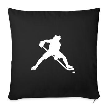 Frog Ice Hockey Player Silhouette Minimalist - Sofa pillowcase 17,3'' x 17,3'' (45 x 45 cm) - black - Front