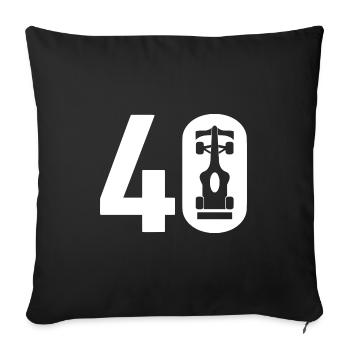 40 Formule Motorsport - Housse de coussin décorative 45 x 45 cm - noir - Devant
