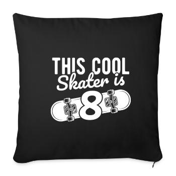 This Cool Skater is 8 Skateboard Longboard Kickfli - Sofakissenbezug 45 x 45 cm - Schwarz - Vorne