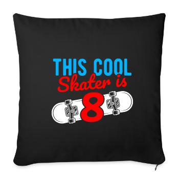 This Cool Skater is 8 Skateboard Longboard Stunts - Sofakissenbezug 45 x 45 cm - Schwarz - Vorne