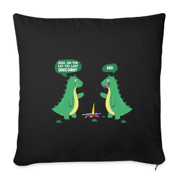Dino Unicorn Joke Dinosaur Cartoon Comic - Sofa pillowcase 17,3'' x 17,3'' (45 x 45 cm) - black - Front