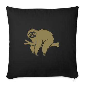 Minimalist sloth relaxing on a branch - Sofa pillowcase 17,3'' x 17,3'' (45 x 45 cm) - black - Front
