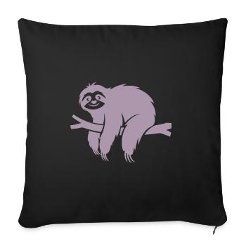 Minimalist sloth relaxing on a branch - Sofa pillowcase 17,3'' x 17,3'' (45 x 45 cm) - black - Front