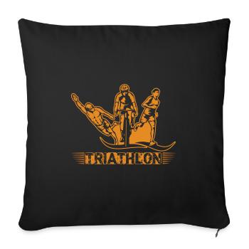 Triathlon - Sofakissenbezug 45 x 45 cm - Schwarz - Vorne