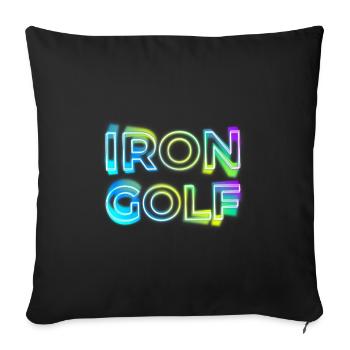 IRON GOLF 80s 90s NEON GOLFEUR RÉTRO DICTON MOTIFS - Housse de coussin décorative 45 x 45 cm - noir - Devant