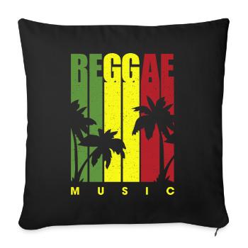 Retro Reggae - Housse de coussin décorative 45 x 45 cm - noir - Devant