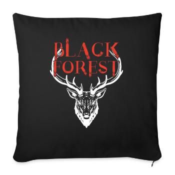 Black Forest Deer - Sofa pillowcase 17,3'' x 17,3'' (45 x 45 cm) - black - Front
