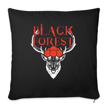Black Forest Deer - Sofa pillowcase 17,3'' x 17,3'' (45 x 45 cm) - black - Front