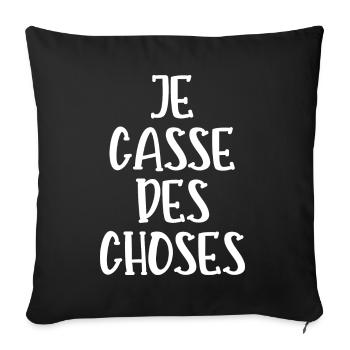 je casse des choses - Housse de coussin décorative 45 x 45 cm - noir - Devant