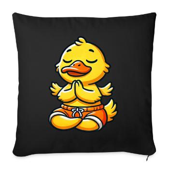 Duck Meditation Inner Peace Yoga Relax - Sofa pillowcase 17,3'' x 17,3'' (45 x 45 cm) - black - Front