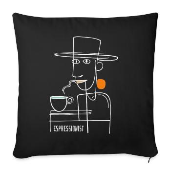 Espressionist - Espresso - Boisson au café - Housse de coussin décorative 45 x 45 cm - noir - Devant