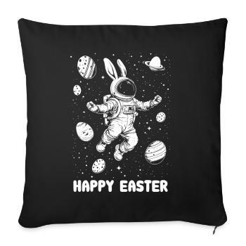 Happy Easter - Easter Bunny - Easter Egg - Space - Sofa pillowcase 17,3'' x 17,3'' (45 x 45 cm) - black - Front