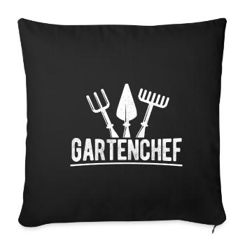 Gartenchef - Gärtner Heimarbeit Geschenk Gartenarb - Sofakissenbezug 45 x 45 cm - Schwarz - Vorne