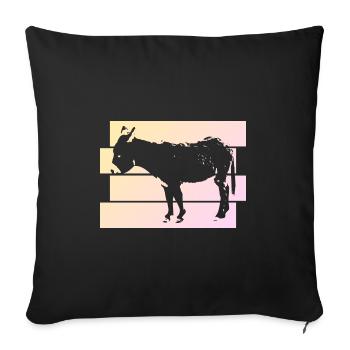 Mignon nain petit cadeau d’âne - Housse de coussin décorative 45 x 45 cm - noir - Devant