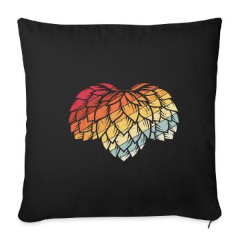 Hopfen Vintage Retro Craft Bier Design Kneipe Bier - Sofakissenbezug 45 x 45 cm - Schwarz - Vorne
