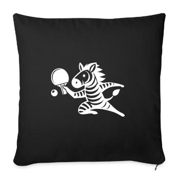 Zebra Table Tennis Player Ping Pong Silhouette - Sofa pillowcase 17,3'' x 17,3'' (45 x 45 cm) - black - Front