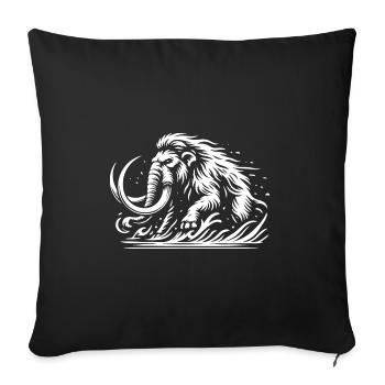Raging Mammut design for the fan of prehistoric times - Sofa pillowcase 17,3'' x 17,3'' (45 x 45 cm) - black - Front