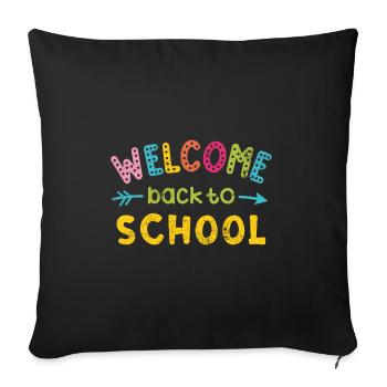 TO SCHOOL SCHOOL START SCHOOL DAY SCHOOLCHILD SAYINGS - Sofa pillowcase 17,3'' x 17,3'' (45 x 45 cm) - black - Front